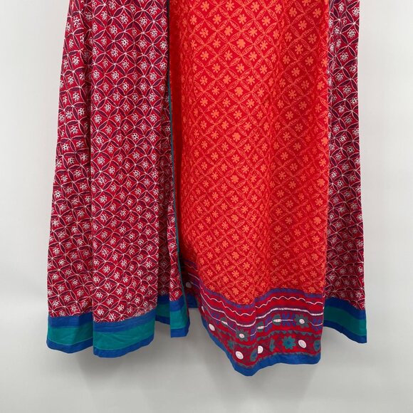 BIBA Sleeveless Midi Dress A-Line Colorful Print Womens Size 34 - Picture 3 of 9